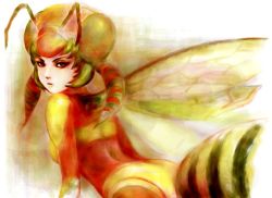 Rule 34 | 00s, 1girl, antennae, ass, bee, bee girl, bug, female focus, final fantasy, final fantasy x, fm77 (artist), bug, arthropod girl, insect wings, lowres, magus sisters, mindy, monster girl, solo, summon, swimsuit, wings