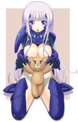 Rule 34 | breasts, character request, covering privates, formal, highres, inia sestina, large breasts, muv-luv, muv-luv alternative, muv-luv total eclipse, nipples, stuffed animal, stuffed toy, suit, tagme