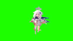 Rule 34 | 1girl, animated, flying, genshin impact, green background, green screen, looping animation, paimon (genshin impact), tagme, video, white hair