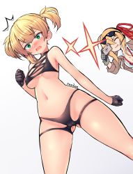 Rule 34 | 2girls, ;p, ^^^, ahoge, arm at side, artist name, bad id, bad pixiv id, bare arms, bare shoulders, bikini, black-framed eyewear, black bikini, black gloves, blush, breasts, brown jacket, cameltoe, camera, christmas, cleavage, cleft of venus, closed mouth, collared shirt, dutch angle, eyewear on head, from below, girls&#039; frontline, gloves, gluteal fold, green eyes, grey gloves, hair ornament, headset, highres, holding, holding camera, jacket, kalina (girls&#039; frontline), large breasts, legs apart, long hair, long sleeves, looking at viewer, looking down, medium breasts, meme attire, multiple girls, navel, nose blush, one eye closed, open clothes, open jacket, ranken, red ribbon, ribbon, shirt, short hair, short twintails, sidelocks, simple background, smile, standing, stomach, sunglasses, sweat, swimsuit, taking picture, tongue, tongue out, twintails, uniform, welrod mkii (girls&#039; frontline), white background, white shirt, wide-eyed, wings