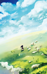 Rule 34 | child, cloud, day, field, nature, original, running, sky, solo, tokiame