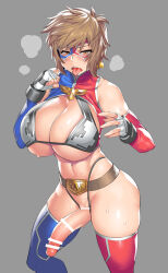 Rule 34 | 1girl, alternate universe, ass, bare shoulders, belt, black panties, blush, breasts, brown eyes, brown hair, cameltoe, cleavage, cleft of venus, corruption, curvy, cypher mask (obui), domino mask, earrings, elbow gloves, embarrassed, fighting stance, fingerless gloves, futanari, genderswap, genderswap (mtf), gloves, gran (granblue fantasy), granblue fantasy, highleg, highleg panties, highres, huge ass, huge breasts, jewelry, large penis, mask, moaning, multicolored clothes, multicolored legwear, navel, obui, open mouth, panties, penis, revealing clothes, saliva, saliva trail, shiny skin, short hair, single earring, skindentation, solo, steaming body, sweat, sweatdrop, thighs, thong, tongue, tongue out, underwear, wavy mouth, wide hips, wrestling, wrestling mask, wrestling outfit