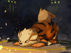 Rule 34 | arcanine, closed mouth, commentary request, creatures (company), fang, full body, fur, game freak, gen 1 pokemon, guodon, nintendo, no humans, pokemon, pokemon (creature), solo, top-down bottom-up
