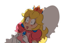 Rule 34 | 1girl, blonde hair, blush, blush stickers, bowser, breasts, commentary, constricted pupils, crown, dress, earrings, english commentary, funsexydb, gigantic penis, gloves, highres, imminent fellatio, imminent penetration, imminent rape, index fingers together, mario (series), medium breasts, nervous smile, nintendo, penis, penis awe, penis shadow, pink lips, princess, princess peach, shadow, shadowed, smile, solo focus, sphere earrings, spiked penis, surprised, symbol-only commentary, the super mario bros. movie, white gloves