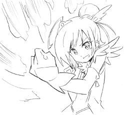 Rule 34 | 10s, 1girl, anbe masahiro, cure sunny, greyscale, grin, hair bun, hair ornament, hino akane (smile precure!), lowres, magical girl, monochrome, precure, short hair, single hair bun, smile, smile precure!, solo, tiara, white background, wings