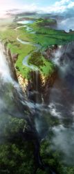 Rule 34 | artist name, cliff, cloud, forest, lake, landscape, md5 mismatch, nature, no humans, original, resolution mismatch, river, scenery, technoheart, water, waterfall