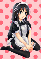 Rule 34 | 1girl, akiyama mio, black eyes, black hair, hatsuseume, k-on!, long hair, maid, solo
