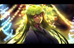 Rule 34 | 1other, christmas tree, commentary request, crescent, crescent pin, enkidu (fate), fate/grand order, fate (series), green hair, kingu (fate), letterboxed, long hair, night, night sky, outdoors, purple eyes, shirt, sky, solo, upper body, white shirt, zassou (ukjpn)