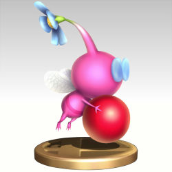 Rule 34 | blue eyes, carrying, creature, flower, flying pikmin, gonzarez, insect wings, nintendo, no humans, pikmin (creature), pikmin (series), pikmin 3, super smash bros., trophy, wings