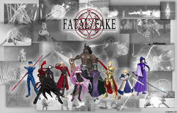 Rule 34 | 00s, 3girls, 6+boys, angra mainyu (fate), archer (fate), armor, artoria pendragon (all), artoria pendragon (fate), belt, black hair, blonde hair, blue hair, chain, cu chulainn (fate), cu chulainn (fate/stay night), ea (fate/stay night), everyone, excalibur (fate/stay night), fatal fake, fate/stay night, fate (series), fate servants, gae bolg (fate), gilgamesh (fate), gloves, hassan of the cursed arm (fate), hat, heracles (fate), highres, katana, lance, long hair, mask, medea (fate), medusa (fate), medusa (rider) (fate), monohoshizao, multiple boys, multiple girls, polearm, purple hair, saber (fate), sasaki kojirou (fate), servant, short hair, spear, square pupils, sword, thighhighs, weapon, white hair