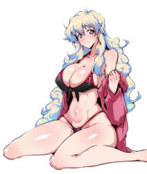 Rule 34 | + +, 1girl, bad id, bad pixiv id, bikini, black bikini, blue eyes, blush, breasts, cross-shaped pupils, curly hair, earrings, front-tie bikini top, front-tie top, gggg, highres, hood, hoodie, jewelry, large breasts, long hair, looking at viewer, multicolored hair, navel, nia teppelin, off shoulder, open clothes, open hoodie, shiny skin, simple background, sitting, skindentation, smile, solo, swimsuit, symbol-shaped pupils, tengen toppa gurren lagann, two-tone hair, wariza, white background