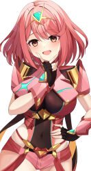 Rule 34 | absurdres, breasts, highres, kaede (maple4rt), large breasts, pyra (xenoblade), red eyes, red hair, short hair, simple background, white background, xenoblade chronicles (series), xenoblade chronicles 2