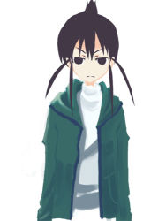 Rule 34 | 00s, 1girl, androgynous, genshiken, hood, hoodie, lowres, ogiue chika, simple background, solo, white background