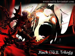 Rule 34 | .hack//, .hack//g.u., 00s, angry, b-st haseo, claws, cyber connect 2, deviantart thumbnail, fangs, glowing, glowing eyes, haseo, multiple tails, red eyes, rud-k, tail, white hair