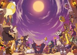 Rule 34 | :p, alternate color, banette, black eyes, cloud, colored sclera, commentary request, creatures (company), dog, dreepy, drifblim, drifloon, dusknoir, duskull, floating, full moon, game freak, gastly, gen 1 pokemon, gen 2 pokemon, gen 3 pokemon, gen 4 pokemon, gen 5 pokemon, gen 6 pokemon, gen 7 pokemon, gen 8 pokemon, gengar, gholdengo, gimmighoul, gourgeist, greavard, highres, legendary pokemon, litwick, looking at viewer, marshadow, mimikyu, misdreavus, moon, mri 361, mythical pokemon, nintendo, no humans, one-eyed, open mouth, phantump, pokemon, pokemon (creature), pumpkaboo, purple sky, red eyes, red sclera, rotom, rotom (normal), sableye, shadow, sharp teeth, shiny pokemon, shuppet, sky, solid oval eyes, spiritomb, teeth, tongue, tongue out, yamask, yellow eyes, yellow moon, yellow sclera