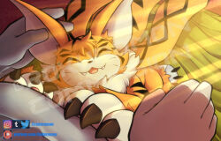 Rule 34 | cat, claws, closed eyes, digimon, digimon (creature), fangs, highres, meicoomon, open mouth