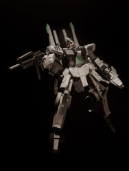 Rule 34 | 3d, absurdres, aiming, assault rifle, black background, blender (medium), commentary, english commentary, glowing, glowing eyes, gun, gundam, gundam sentinel, highres, machinery, mecha, mjeff, mobile suit, no humans, realistic, rifle, robot, science fiction, silver bullet (mobile suit), solo, space, weapon, yellow eyes, zero gravity