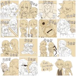Rule 34 | 6+boys, 6+girls, achilles (fate), ahoge, amakusa shirou (fate), animal ears, armor, armored dress, astolfo (fate), atalanta (fate), avicebron (fate), bandaged arm, bandaged hand, bandages, blush, braid, bridal gauntlets, bridal veil, cape, capelet, cat ears, caules forvedge yggdmillennia, celenike icecolle yggdmillennia, chiron (fate), cloak, closed eyes, commentary, dark skin, darnic prestone yggdmillennia, dress, earrings, facial hair, fang, fate/apocrypha, fate (series), fiore forvedge yggdmillennia, frankenstein&#039;s monster (fate), fur trim, gauntlets, glasses, gordes musik yggdmillennia, hair between eyes, hair ornament, hair ribbon, hands on own face, heart, high ponytail, highres, holding, holding hands, horns, jack the ripper (fate/apocrypha), jacket, jacket on shoulders, jeanne d&#039;arc (fate), jeanne d&#039;arc (ruler) (fate), jewelry, kaopen (wakamerider), karna (fate), long braid, long hair, long sleeves, looking at another, mask, mordred (fate), mordred (fate/apocrypha), multicolored hair, multiple boys, multiple girls, multiple monochrome, mustache, necktie, one eye closed, open clothes, open jacket, orange hair, pants, ponytail, ribbon, rikudou reika, roche frain yggdmillennia, scar, semiramis (fate), shirt, shishigou kairi, short hair, sieg (fate), siegfried (fate), silver hair, single braid, single horn, spartacus (fate), sunglasses, thinking, translation request, trap, turtleneck, two-tone hair, uniform, veil, very long hair, vlad iii (fate/apocrypha), waistcoat, white shirt, william shakespeare (fate)