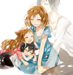 Rule 34 | 2boys, 2girls, age difference, ame (ookami kodomo), animal ears, bad id, bad pixiv id, black hair, brown hair, chidori (@rom), closed eyes, family, father and daughter, father and son, hana (ookami kodomo), long hair, mother and daughter, mother and son, multiple boys, multiple girls, ookami kodomo no ame to yuki, ookami otoko, short hair, tail, wolf ears, wolf tail