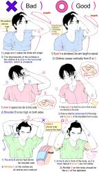 Rule 34 | 3boys, black hair, closed eyes, collarbone, commentary, english commentary, english text, guide, highres, how to, male focus, multiple boys, original, short hair, upper body, yoshimura takuya