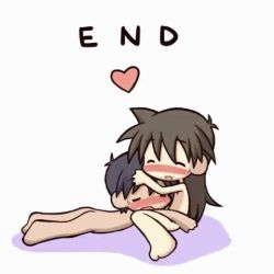 Rule 34 | 1boy, 1girl, aftersex, animated, animated gif, blush, chibi, happy, ikkyuu, kamasutra, lowres, nude, tagme, text focus