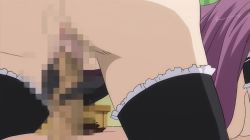 Rule 34 | animated, animated gif, ass, blush, bouncing breasts, breasts, censored, closed eyes, gloves, handjob, huge ass, huge breasts, maid, nipples, penis, purple hair, pussy, sex, thighhighs, tsun tsun maid wa ero ero desu, vaginal