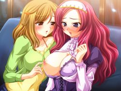 Rule 34 | 2girls, blush, breasts, hina soft, kaseifu onihei sumigomi joshiryou de shuchinikurin, large breasts, multiple girls, wavy hair