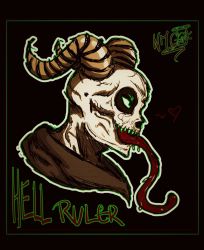 Rule 34 | chidaruma, demon, demon horns, dorohedoro, drooling, highres, hood, hoodie, horns, mask, mask on head, naughtymaskedcat, satan (mythology), skull, tongue, tongue out