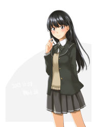 Rule 34 | 1girl, amagami, ayatsuji tsukasa, black eyes, black hair, kaoru348, long hair, school uniform, solo