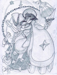 Rule 34 | 1girl, alex ahad, breasts, capcom, chinese clothes, claw (weapon), claws, cleavage, cleavage cutout, clothing cutout, flipped hair, jiangshi, knife, large breasts, lei lei, mace, ofuda, one eye covered, scimitar, short hair, signature, sketch, solo, sword, vampire (game), weapon, weights
