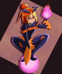 Rule 34 | 10s, 1girl, bad end precure, bad end sunny, bad id, bad pixiv id, covered navel, dark persona, hands on own hips, matching hair/eyes, orange eyes, orange hair, precure, smile, smile precure!, solo, tatsuo (tty0607), tiara