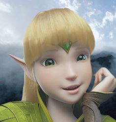 Rule 34 | 3d, blonde hair, dragon nest, elf, green eyes, highres, liya (dragon nest), pointy ears