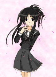 Rule 34 | 00s, 1girl, black hair, female focus, hoshino asami, myself yourself, school uniform, solo, standing