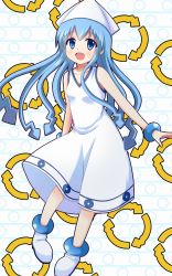Rule 34 | blue eyes, blue hair, dress, hat, highres, ikamusume, katoyuu, long hair, shinryaku! ikamusume, solo, tentacle hair