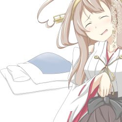 Rule 34 | 10s, 1girl, ahoge, bad id, bad pixiv id, brown hair, comic, detached sleeves, hairband, highres, japanese clothes, kantai collection, kchair02 (k02-yan), kongou (kancolle), long hair, nontraditional miko, solo, translation request