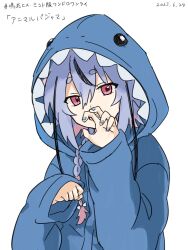 Rule 34 | 1girl, animal hood, black hair, blue hair, blue nails, blue pajamas, braid, braided ponytail, claw pose, clenched hand, colored tips, commentary request, dated, gonn0774, grin, hair over shoulder, hand up, hands up, hashtag, head tilt, highres, hikimayu, hood, hood up, long sleeves, looking at viewer, meika mikoto, multicolored hair, one-hour drawing challenge, pajamas, pink hair, raised eyebrows, red eyes, simple background, smile, solo, streaked hair, upper body, vocaloid, white background