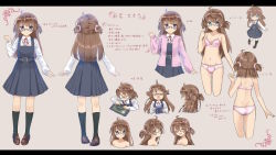 Rule 34 | &gt; &lt;, 1girl, :d, :t, ahoge, amemiya sekira, bare arms, bare shoulders, black dress, black socks, blush, bow, bow bra, bow panties, bra, breasts, brown background, brown footwear, brown hair, cardigan, character sheet, chibi, closed eyes, closed mouth, collared shirt, commentary request, cropped legs, dress, dress shirt, glasses, green-framed eyewear, hair ornament, hair scrunchie, highres, kneehighs, letterboxed, loafers, long hair, long sleeves, looking at viewer, model kit, multiple views, neck ribbon, open cardigan, open clothes, open mouth, original, panties, pinafore dress, pink bra, pink cardigan, pink panties, pink scrunchie, pleated dress, polka dot, polka dot bra, polka dot panties, pout, profile, purple eyes, red ribbon, ribbon, scrunchie, sekira ame, semi-rimless eyewear, shirt, shoes, sleeveless, sleeveless dress, sleeves past wrists, small breasts, smile, socks, tears, translation request, two side up, under-rim eyewear, underwear, underwear only, very long hair, white shirt