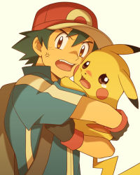 Rule 34 | 1boy, anger vein, ash ketchum, backpack, bag, baseball cap, black hair, brown eyes, commentary request, creatures (company), cyaneko, game freak, gen 1 pokemon, gloves, hat, holding, holding pokemon, jacket, looking at viewer, male focus, nintendo, open mouth, pikachu, pokemon, pokemon (anime), pokemon (creature), pokemon xy (anime), red headwear, short sleeves, teeth, tongue, white background