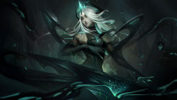 Rule 34 | 1girl, absurdres, alternate costume, bare shoulders, black dress, breasts, closed mouth, commentary, dress, elbow gloves, english commentary, gloves, grey hair, hair ornament, highres, instrument, keyboard (instrument), league of legends, long hair, medium breasts, ruined (league of legends), smile, solo, sona (league of legends), vincent t (oriaarts)