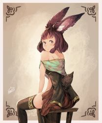 Rule 34 | 1girl, absurdres, aidenr0, bare back, bare shoulders, fire emblem, fire emblem: the sacred stones, highres, looking at viewer, looking back, lute (fire emblem), nintendo, rabbit ears, rabbit tail, solo, thighs