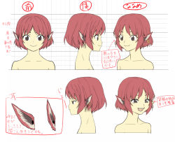 Rule 34 | 1girl, animal ears, bad id, bad pixiv id, character sheet, earrings, expressions, fangs, female focus, frown, grey eyes, jewelry, multiple views, mystia lorelei, pink hair, portrait, shiba itsuki, short hair, smile, touhou, translation request, turnaround, upper body