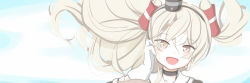 Rule 34 | 10s, 1girl, :d, alex (alexandoria), amatsukaze (kancolle), brown eyes, choker, gloves, hair tubes, kantai collection, long hair, long sleeves, looking at viewer, open mouth, silver hair, single glove, smile, solo, two side up, white gloves, wind
