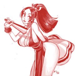 Rule 34 | 1girl, breasts, cleavage, fatal fury, large breasts, long hair, ponytail, shiranui mai, snk, tagme, the king of fighters