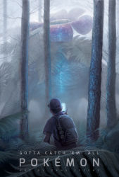 Rule 34 | 1boy, ass, back, backpack, bag, baseball cap, creatures (company), dane cozens, flower, forest, from behind, game freak, gen 1 pokemon, hat, nature, nintendo, plant, poke ball, pokedex, pokemon, pokemon (creature), realistic, scales, spikes, tree, venusaur