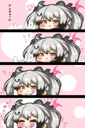 Rule 34 | 1girl, 1other, 4koma, :i, :t, absurdres, animal ear fluff, animal ears, black hair, black scarf, blue archive, blush, chibi, closed eyes, closed mouth, comic, gloves, gradient hair, grey hair, hair ornament, halo, hand up, hands up, highres, kurukurumagical, long hair, michiru (blue archive), multicolored hair, notice lines, open mouth, out of frame, raccoon ears, raccoon hair ornament, scarf, sensei (blue archive), short eyebrows, thick eyebrows, translation request, twintails, v-shaped eyebrows, white gloves