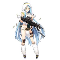 Rule 34 | 1girl, ammunition, ammunition belt, armband, belt, bipod, black panties, blue hair, blush, bow, breasts, buckle, censored nipples, convenient censoring, embarrassed, eyebrows, fingerless gloves, full body, fur-trimmed legwear, fur trim, girls&#039; frontline, gloves, gun, hair bow, hair in own mouth, holding, holding gun, holding weapon, holster, hood, hoodie, knee pads, large breasts, light machine gun, long hair, m249, m249 saw (girls&#039; frontline), machine gun, magazine (weapon), medium breasts, nose, official art, open mouth, panties, personification, pom pom (clothes), scope, sheska xue, sleeveless, solo, squad automatic weapon, swept bangs, tail, thigh holster, torn clothes, torn panties, transparent background, underwear, vertical forward grip, very long hair, weapon, white gloves, yellow eyes
