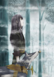 Rule 34 | 00s, 1boy, 1girl, abuo, bad id, bad pixiv id, black hair, dog, fog, forest, kiseru, long hair, looking up, nature, outdoors, parted lips, smoking pipe, rain, repede (tales), standing, tales of (series), tales of vesperia, tree, yuri lowell