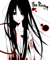 Rule 34 | 1girl, black hair, blood, ghost, solo, the ring, twilightmia, virus, yamamura sadako