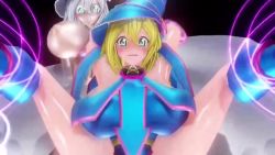 Rule 34 | 2girls, 3d, alternate breast size, animated, artist request, audible music, blonde hair, blush, boots, bouncing breasts, breasts, censored, clothed sex, dark magician girl, dual persona, female orgasm, green eyes, hat, large breasts, long hair, looking at viewer, magic circle, magical girl, moaning, monster girl, multiple girls, open mouth, orgasm, pussy, shiny skin, slime girl, smile, sound, spread legs, straddling, tentacle sex, tentacles, vaginal, video, yu-gi-oh!