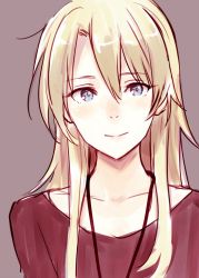 Rule 34 | 1girl, blonde hair, blue eyes, collarbone, commentary, hair between eyes, light smile, long hair, looking at viewer, napata, new game!, simple background, sketch, solo, upper body, yagami kou